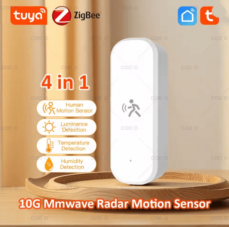 SenseGuard Tuya ZigBee Human Motion Sensor With MmWave Radar And Environmental Monitoring 4 In 1