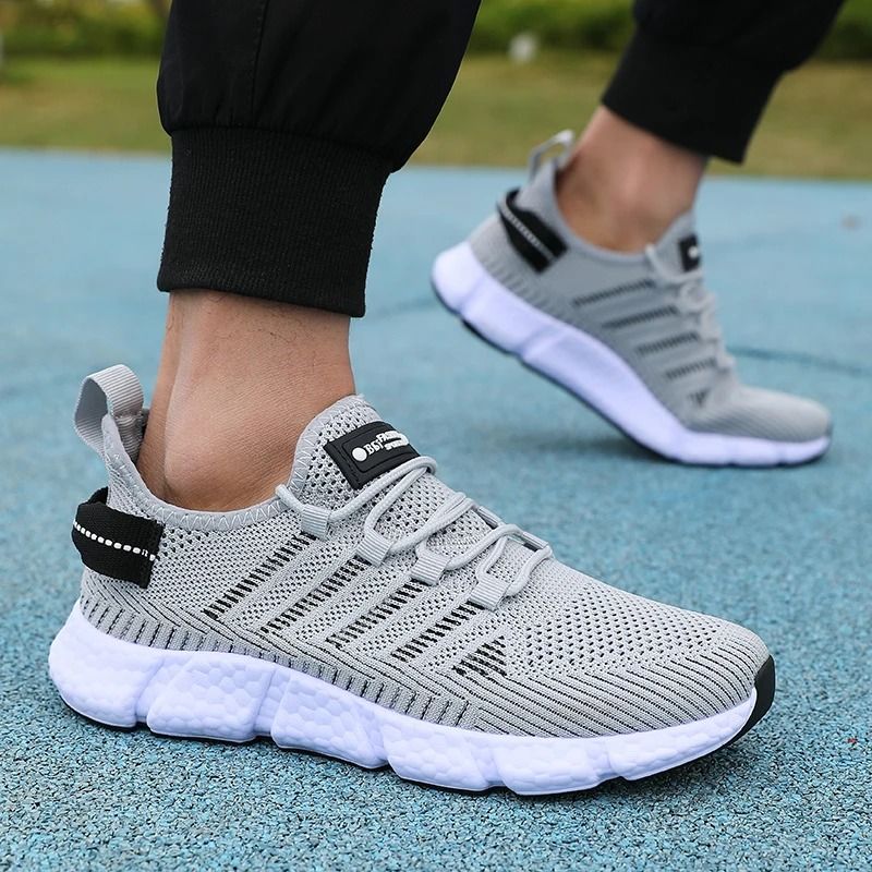 Mens Breathable Mesh Running Shoes Soft Sole Athletic Sneakers For Casual Outdoor Comfort And Exercise us 7 gray