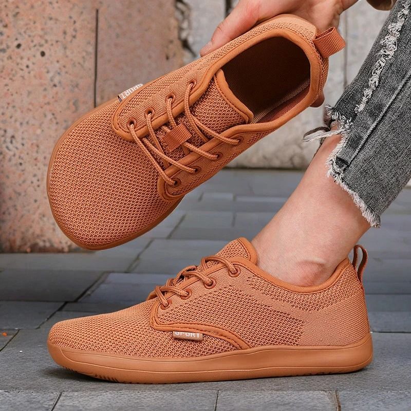 Wide Toe Men Shoes Breathable Knitted Mesh Soft Sole Casual Walking Shoes 9 sky Blue