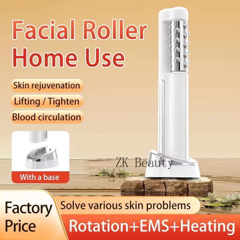 EMS Facial Roller With Heating & Vibration | Skin Tightening & Lifting Beauty Device EMS Facial Roller With Heating & Vibration | Skin Tightening & Lifting Beauty Device