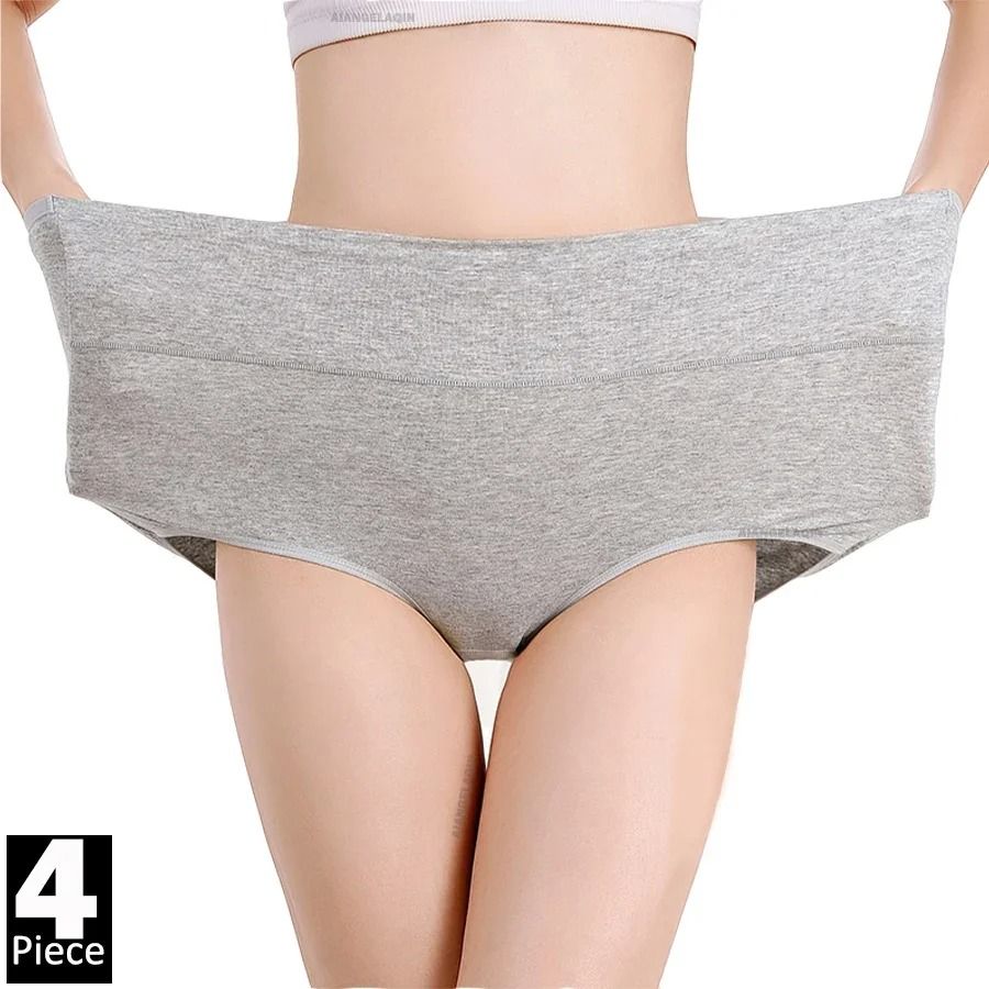 4 Pack High Waist Cotton Panties For Women Slimming, Comfortable, And Breathable xl set 4