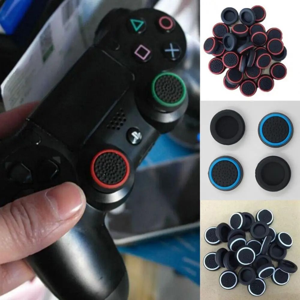 Silicone Thumb Grip Covers For Gaming Controllers red 4pcs