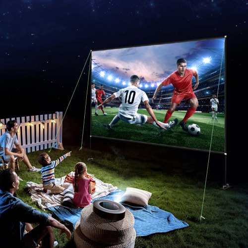Outdoor Projector Screen 150", Portable 4K HD Movie Screen W Stand, 160 Wide Angle, Wrinkle Free Oxford Cloth Outdoor Projector Screen 150", Portable 4K HD Movie Screen W Stand, 160 Wide Angle, Wrinkle Free Oxford Cloth
