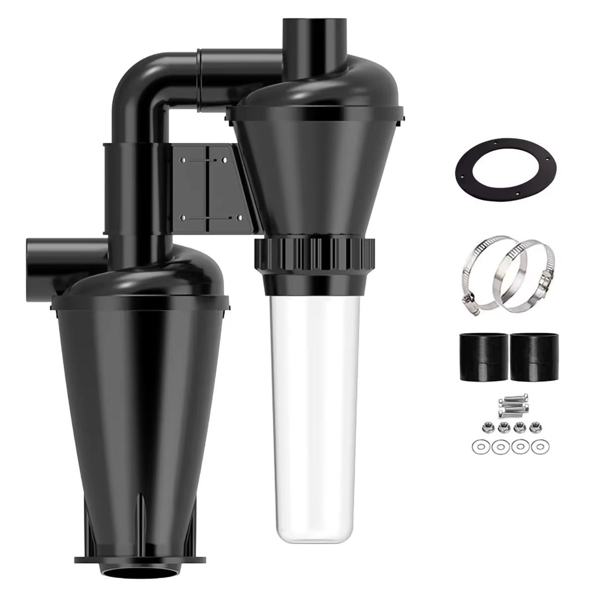 Double Filtration Cyclone Dust Collector Turbocharged 50mm Shop Vac Separator For Woodworking only Hose 50mm
