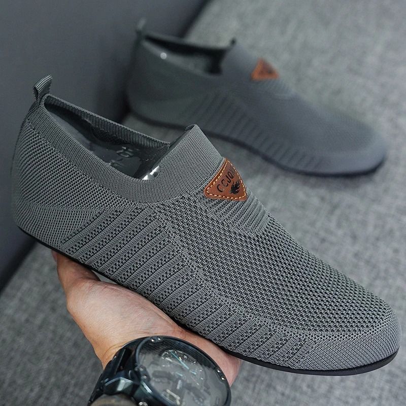 Mens Breathable Mesh Loafers Lightweight Slip On Driving Moccasins Casual Walking Shoes 9 beige