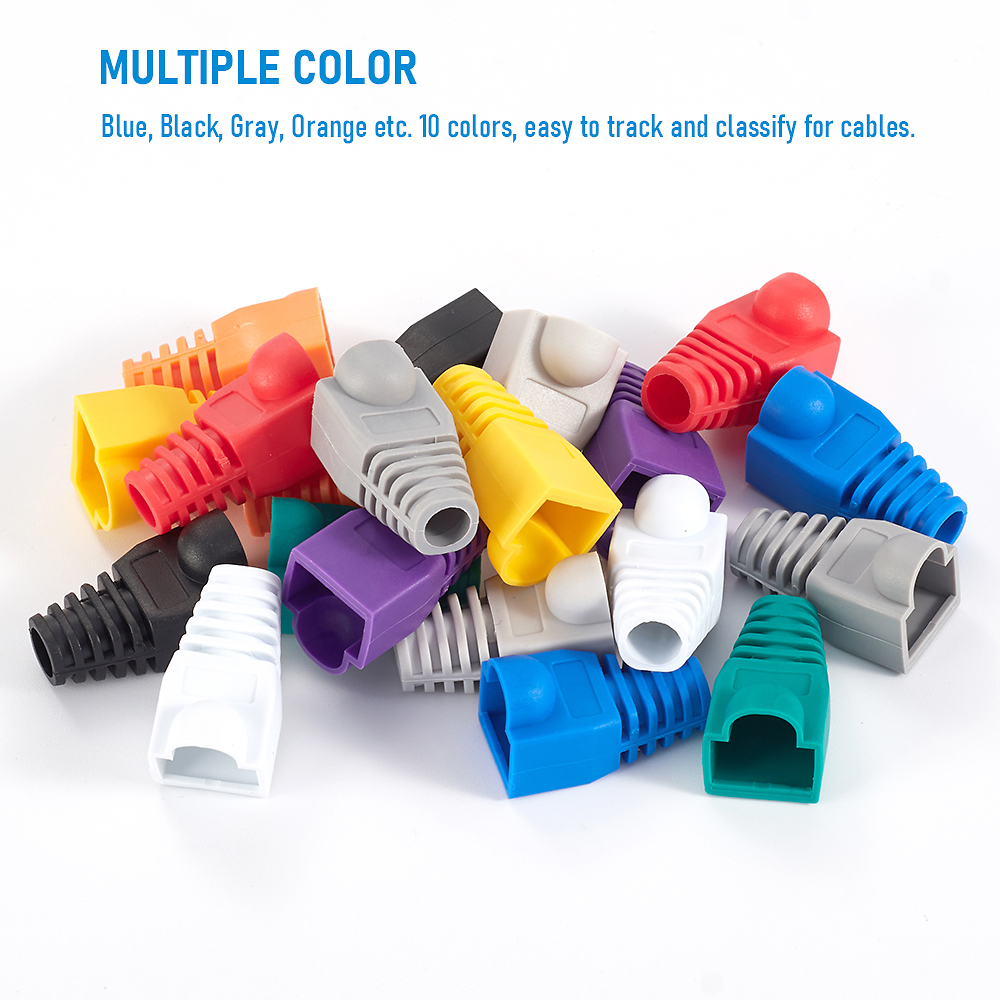 Ethernet Network Cable Connector Plug Cover, Mixed Color Strain Relief Boots yellow 20pcs