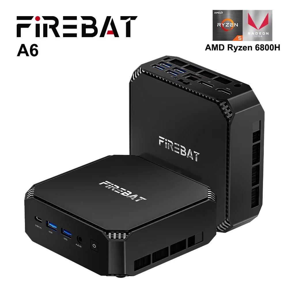 FIREBAT A6 Ultra Compact Mini PC 8 Core 16 Thread Ryzen 7 6800H, 16 GB DDR5 & 512 GB SSD r7 6800hs 16gb 512gb us