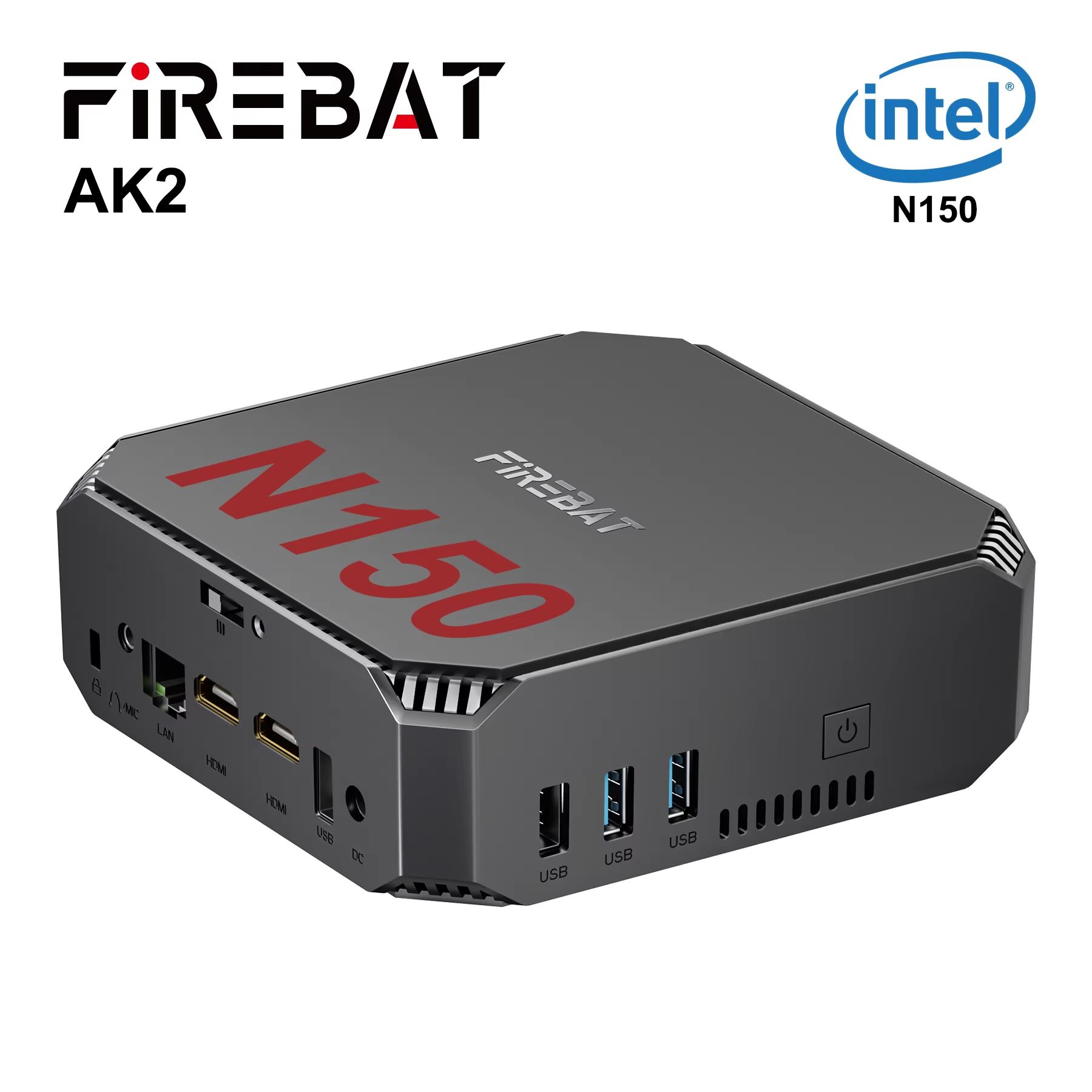 FIREBAT AK2 PLUS Mini PC Intel N150, 16GB RAM, 512GB SSD, Dual Band WiFi 5 & BT4.2 Compact Desktop Gaming Computer n150 16g 512g Eu eu