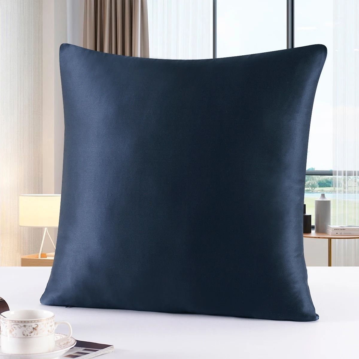 Pure Silk Pillowcase With Zipper Closure Soft Luxury Pillow Cover 51 X 66 Cm violet