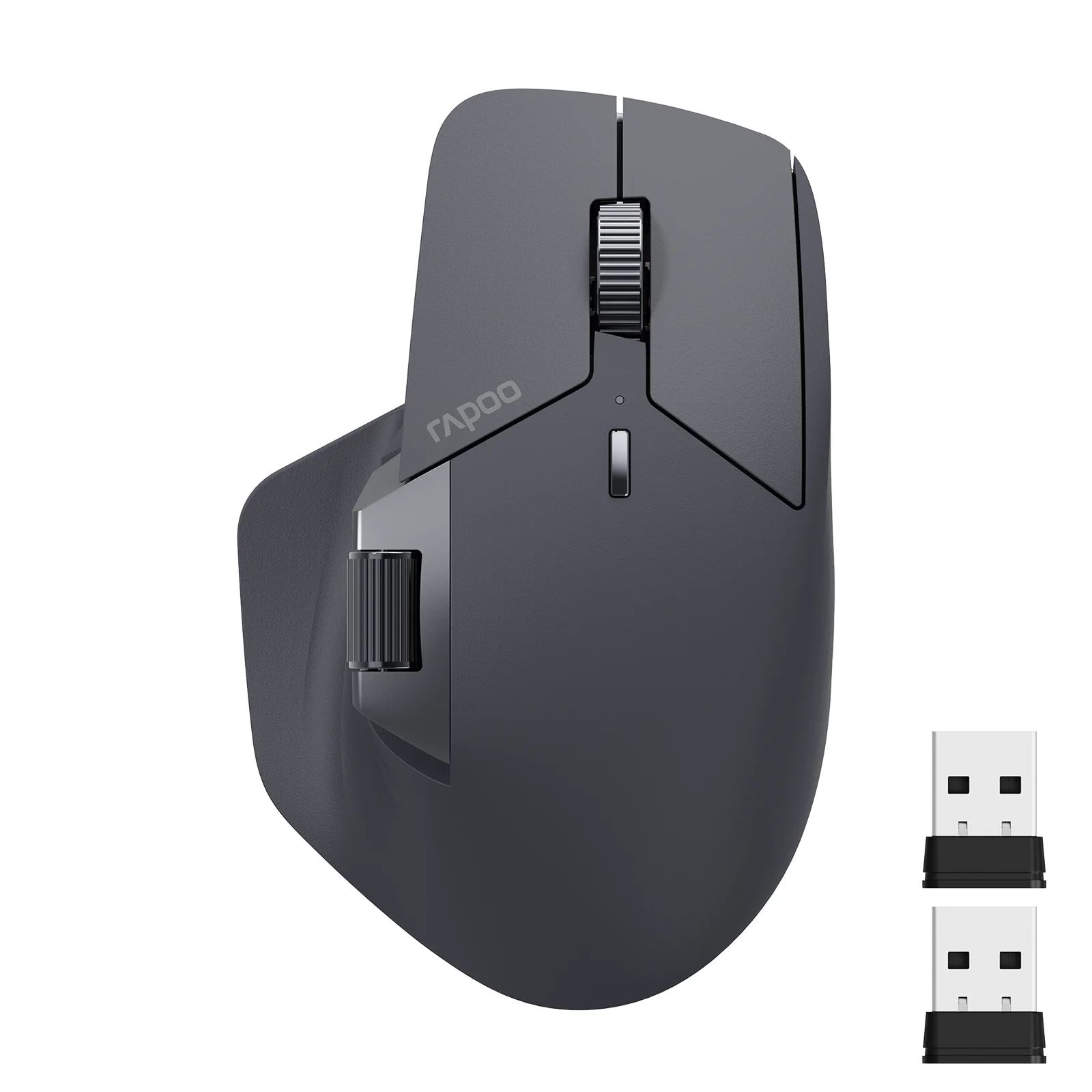 Bluetooth Mouse, Ergonomic Multi Mode Wireless Mouse, 4000 DPI Rechargeable, Connect Up To 4 Devices light Grey