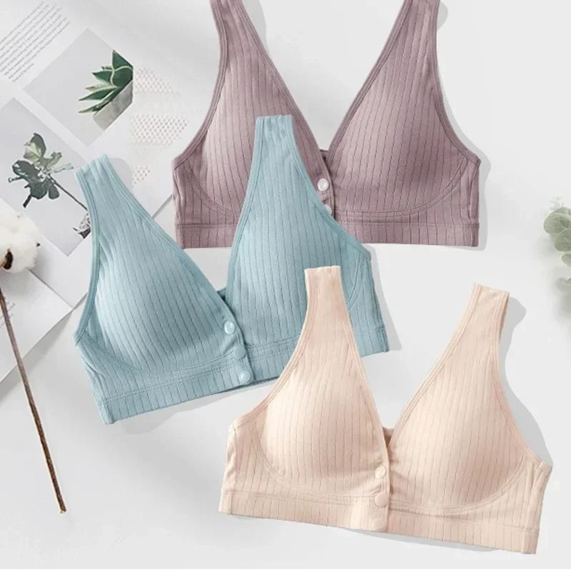Breathable Cotton Nursing Bra With Front Opening For Breastfeeding Comfort 40 (90) fe2338
