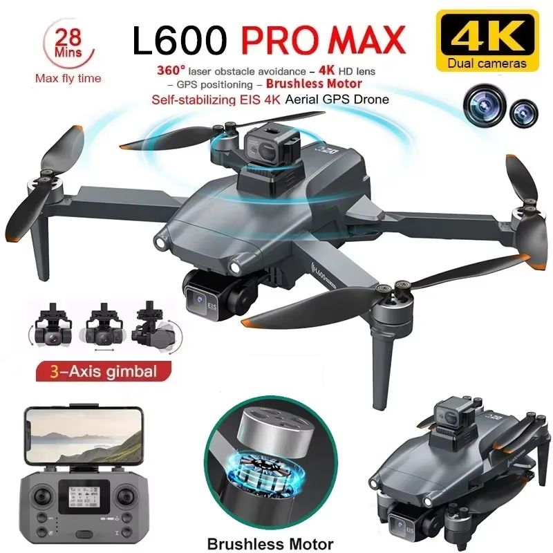 L600 PRO MAX 2025 GPS Drone With 4K Dual Camera & 3 Axis Gimbal l600 pro max oas
