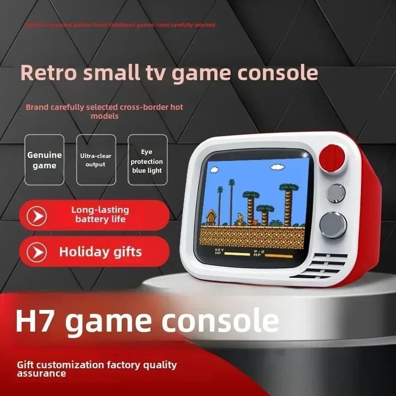 Retro Handheld Game Console With 3.5 Inch Screen And Dual Gamepads red