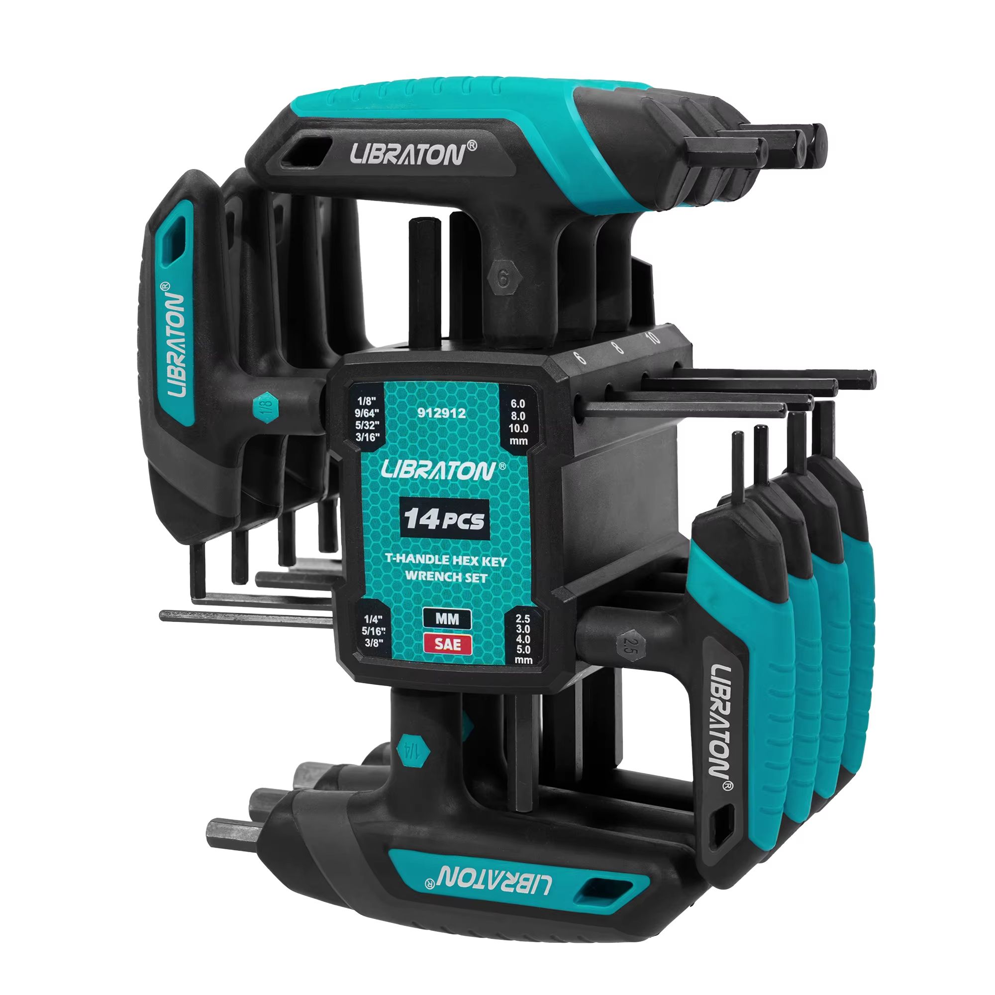 14 Piece T Handle Allen Wrench Set Metric & SAE Hex Key Tools For Bike, Auto, And Home Repair 14 Piece T Handle Allen Wrench Set Metric & SAE Hex Key Tools For Bike, Auto, And Home Repair