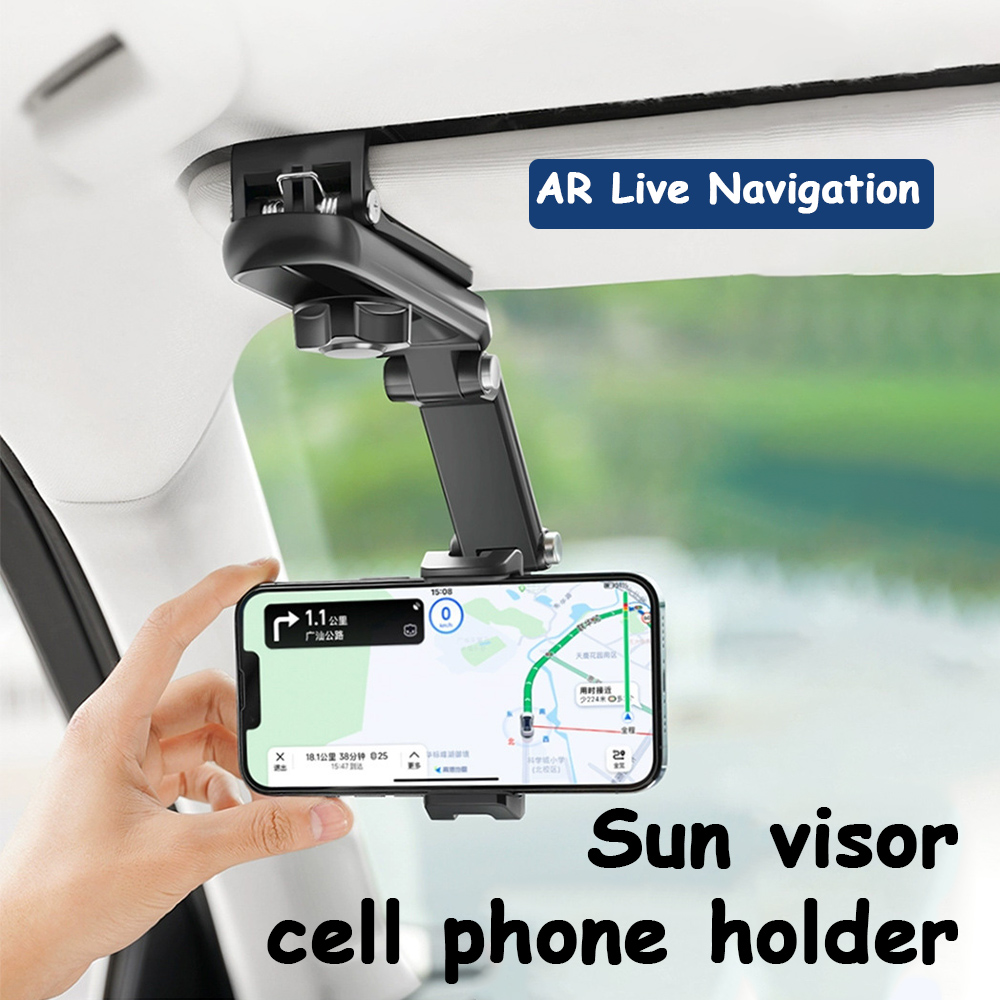 Universal Rotating Car Sun Visor Phone Holder, Multifunctional Cell Phone Mount For IPhone, Samsung, Android green