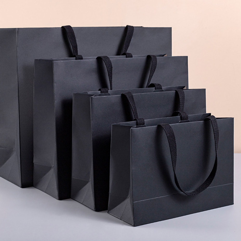 Black Kraft Paper Bags For Wedding, Christmas Party Candy, Food Cookies Packing, Fashion Gifts & Clothes Packaging large
