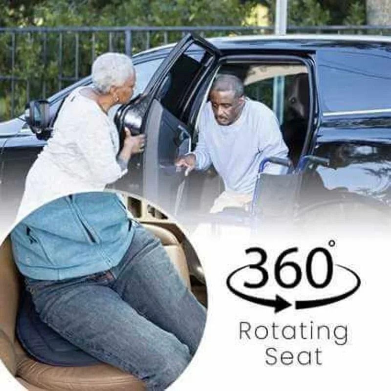 Rotating Seat Cushion Memory Foam Car Chair Aid For Easy Turning And Comfort wine Red