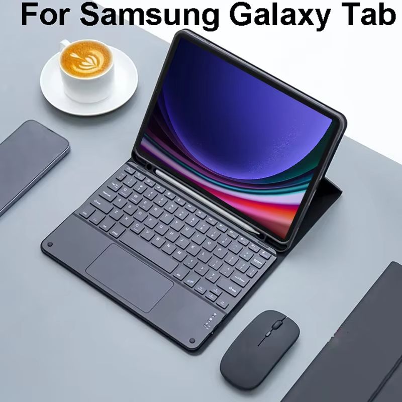 Magic Keyboard Case For Samsung Galaxy Tablets Compatible With Tab A9 Plus, S8, S9, S7, A8, S6 Lite black B Backlit tab S9ultra 14.6inch