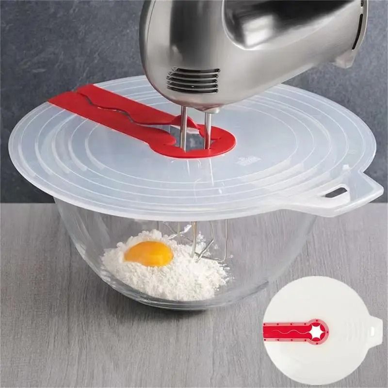Silicone Mixer Splatter Guard Anti Splash Mixing Bowl Lid blue white