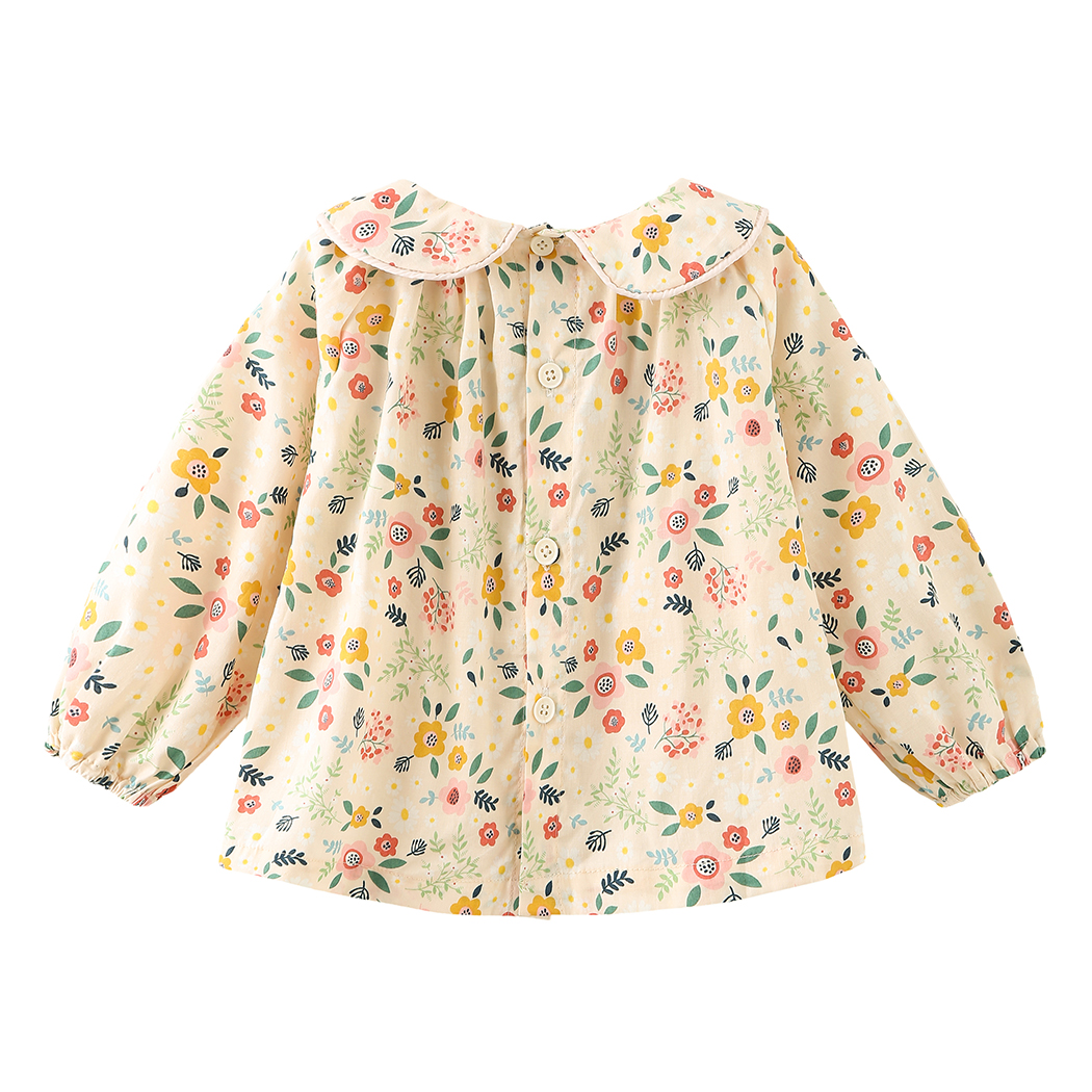 Adorable Floral Girls Shirt Spring Long Sleeve Petal Collar Blouse Clothes Infant Kids Tops Children Jackets Outwear a 2 3 Years 100