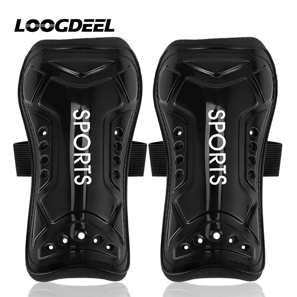 Children Football Calf Protection, Youth Adults Soccer Shin Guards, Leg Pads With Shin Support Straps black s