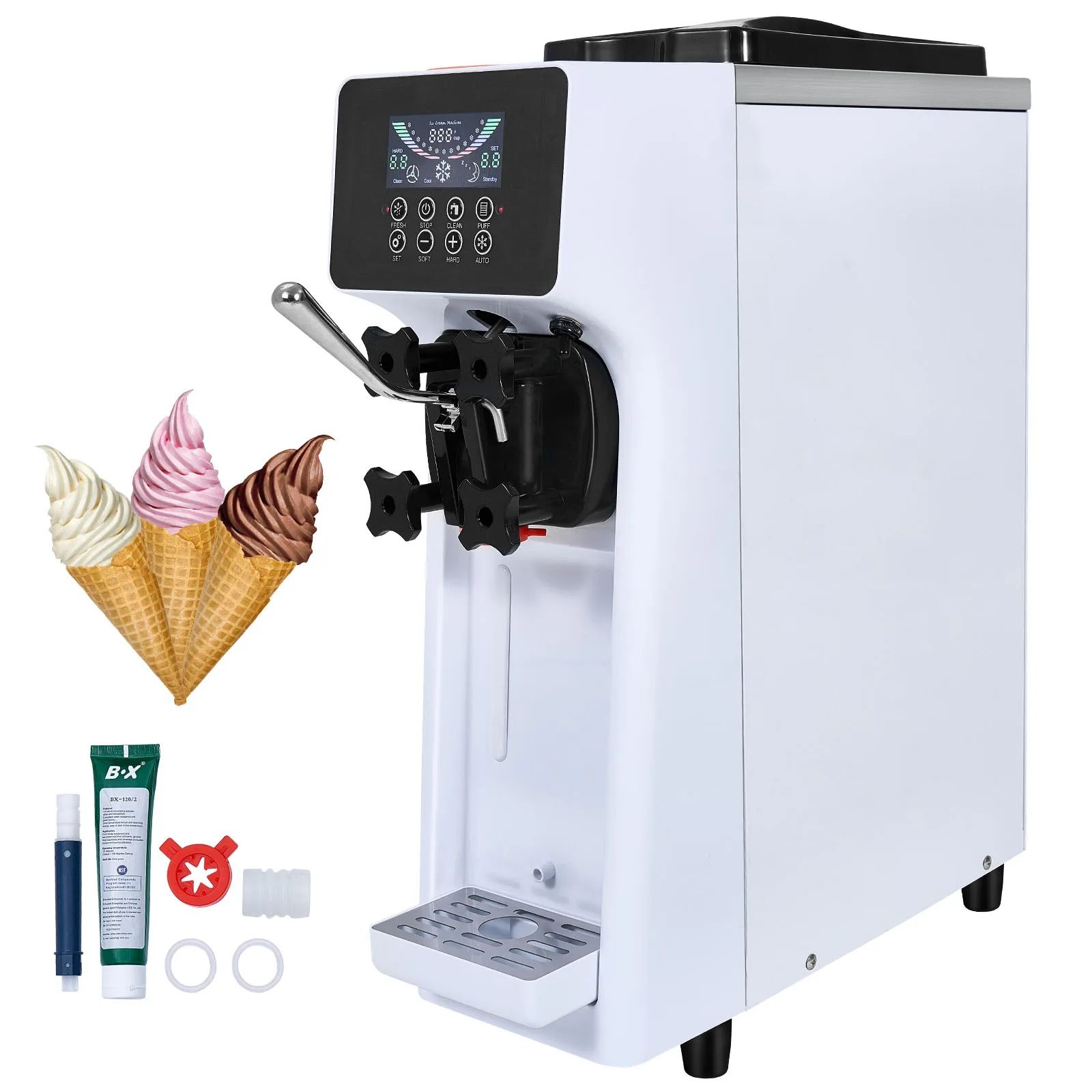 Commercial Soft Serve Ice Cream Machine With Touch Screen And Pre Cooling 99.2lb