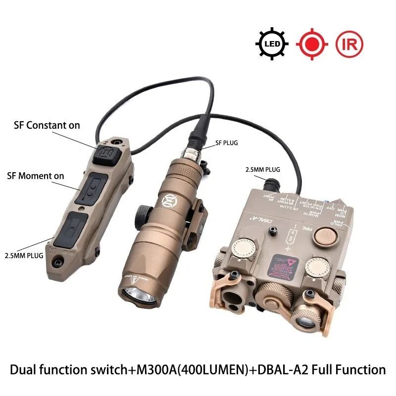 Tactical Laser And LED Flashlight With Multi Color Red Green Blue And IR Options For Outdoor Training And Airsoft green Ir Dbal De