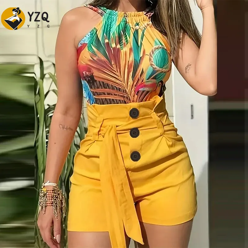 Y2K Summer Shorts For Women, High Waist Solid Denim Shorts With Button Front And Tie Waist black m