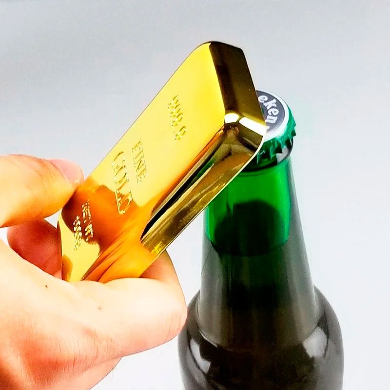 Gold Bar Bottle Opener Magnet Golden Bullion Fridge Beer Bar Kitchen Utensil Gold Bar Bottle Opener Magnet Golden Bullion Fridge Beer Bar Kitchen Utensil