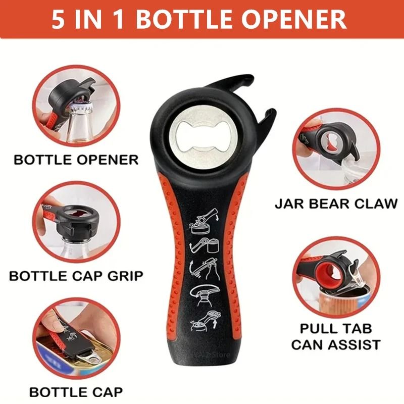 Multi Functional 5 In 1 Can And Bottle Opener 3pcs Red