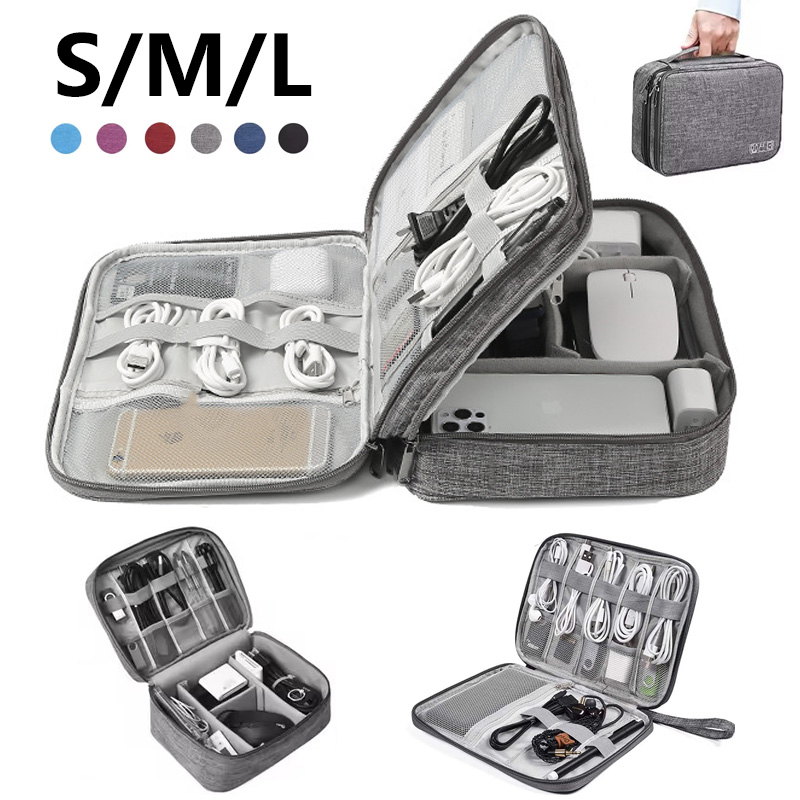 Cable Storage Bag Waterproof Digital Electronic Accessories Organizer Portable Travel Cable Organizer Case For Cable Charger m Purple