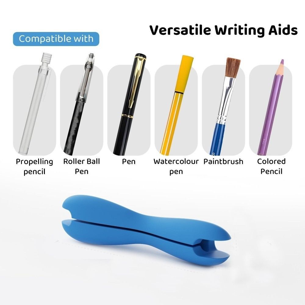 Silicone Handwriting Aid Trainer, Non Slip Writing Corrector, Reusable Pencil Holder Tool Comfortable red
