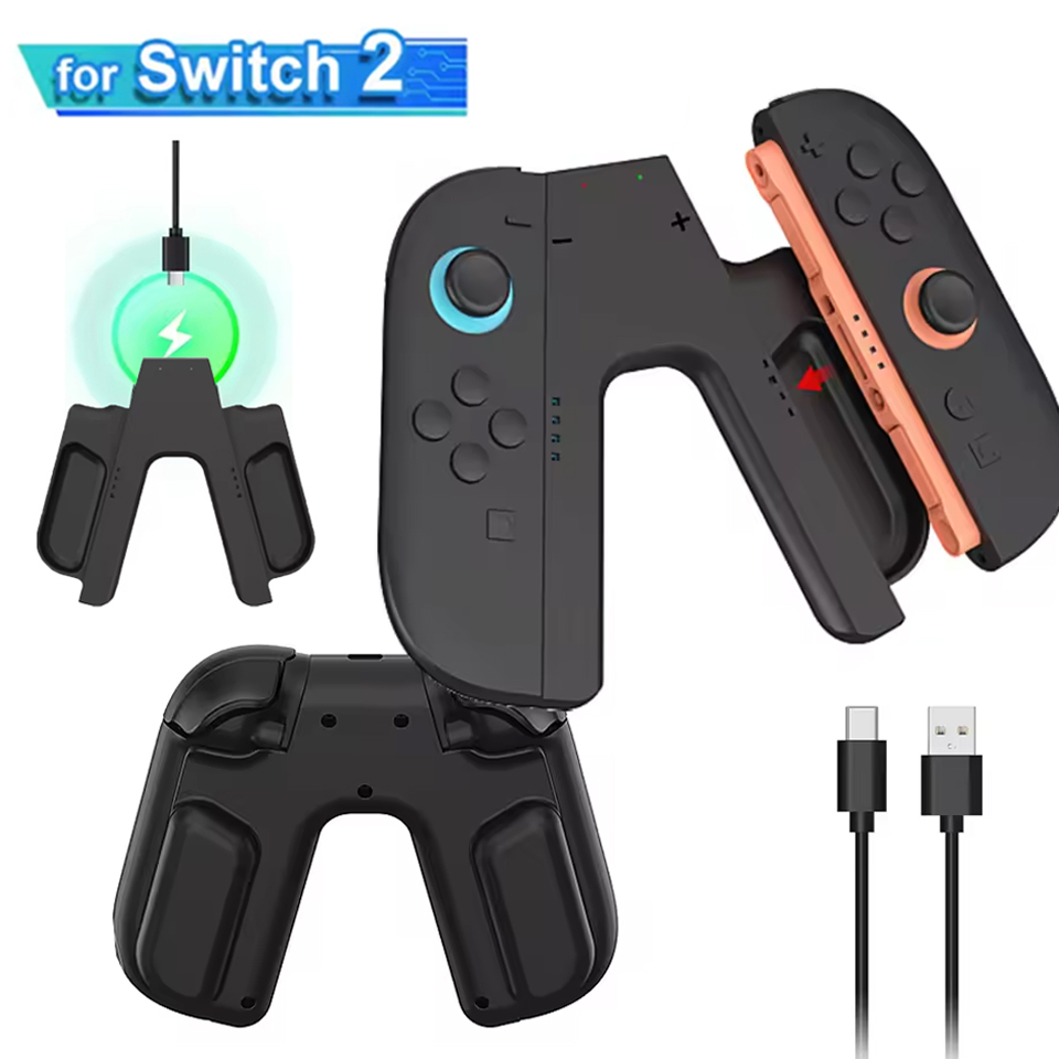 Nintendo Switch 2 Joycon Charging Grip, Controller Handle Charging Dock Station, Protective Bracket And Accessory Holder with Charging