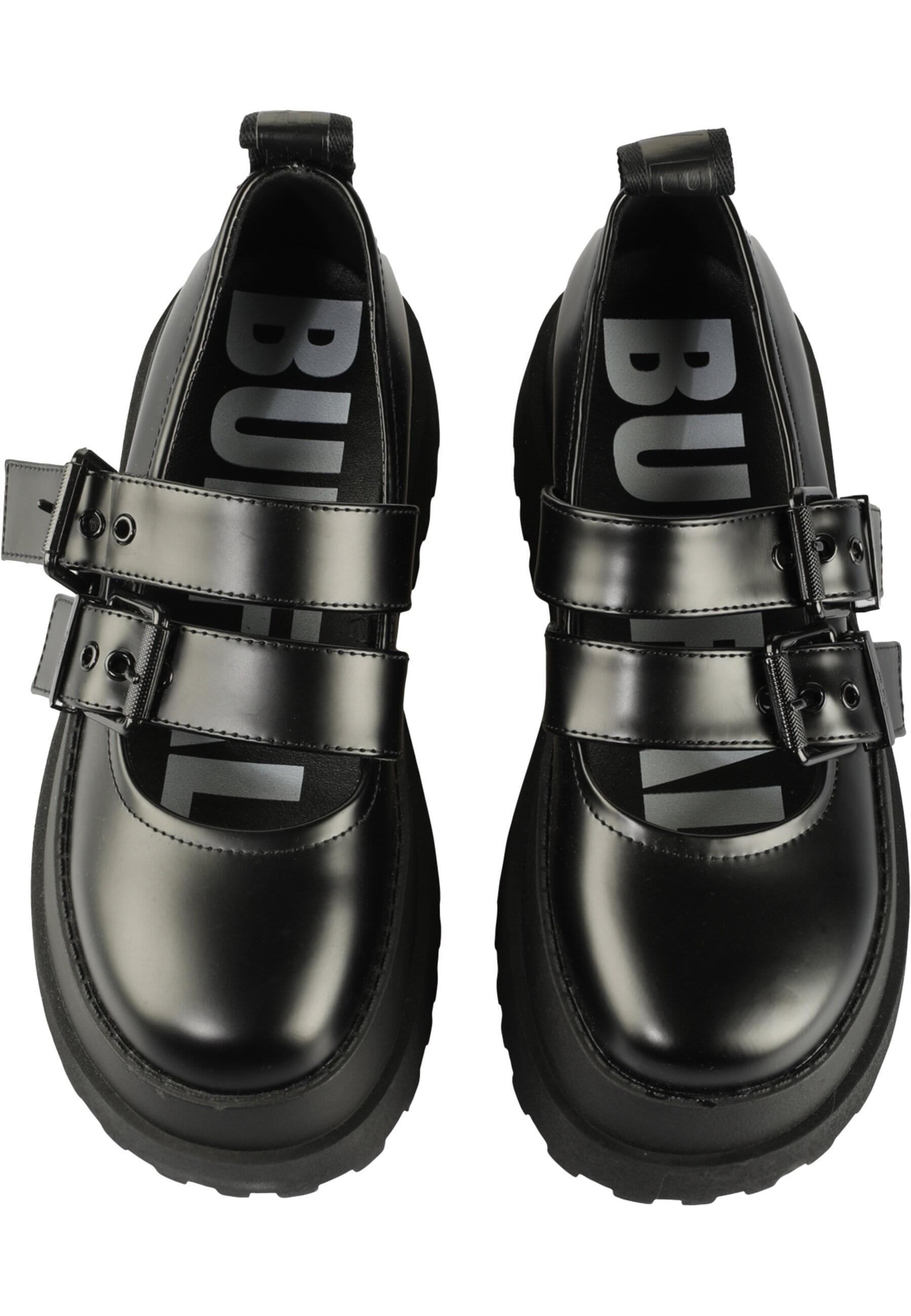 Trainingsschuh BUFFALO "Buffalo PLUTO MARY", Damen, Gr. 40, schwarz, Polyurethan, unifarben, Schuhe