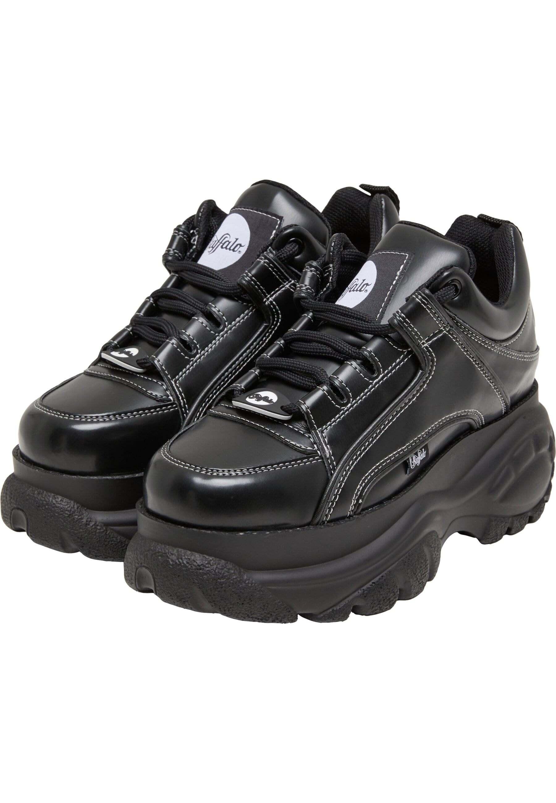 Trainingsschuh BUFFALO "Buffalo 1339-14 - VEGAN BOX", Damen, Gr. 38, schwarz, Kunstfaser, unifarben, Schuhe