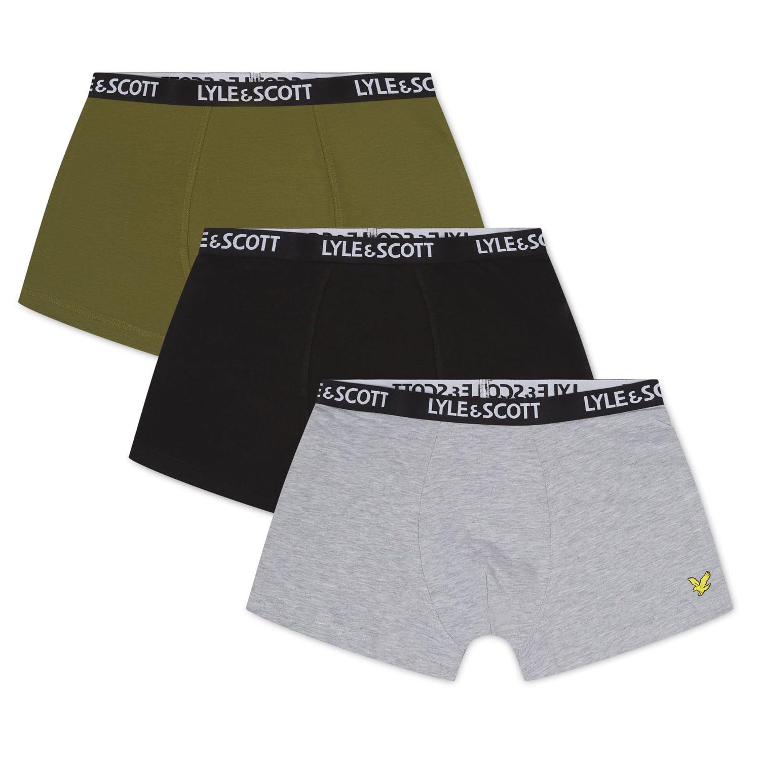 Lyle & Scott - "Core" Boxershorts für Jungen(3er-Pack) (Grau/Oliv/Schwarz) Image