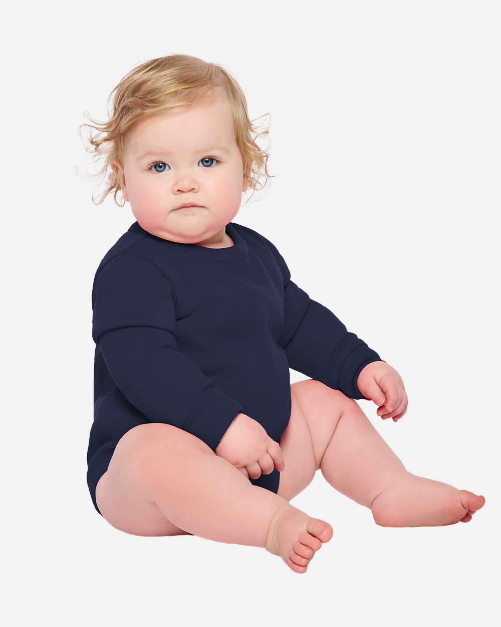Rabbit Skins 3421 Infant Fleece Bodysuit in Navy Blue size 6M | Cotton/Polyester Blend