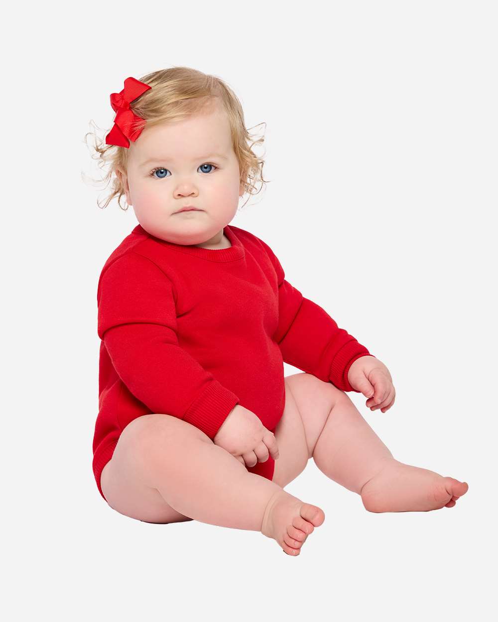 Rabbit Skins 3421 Infant Fleece Bodysuit in Red size 18M | Cotton/Polyester Blend