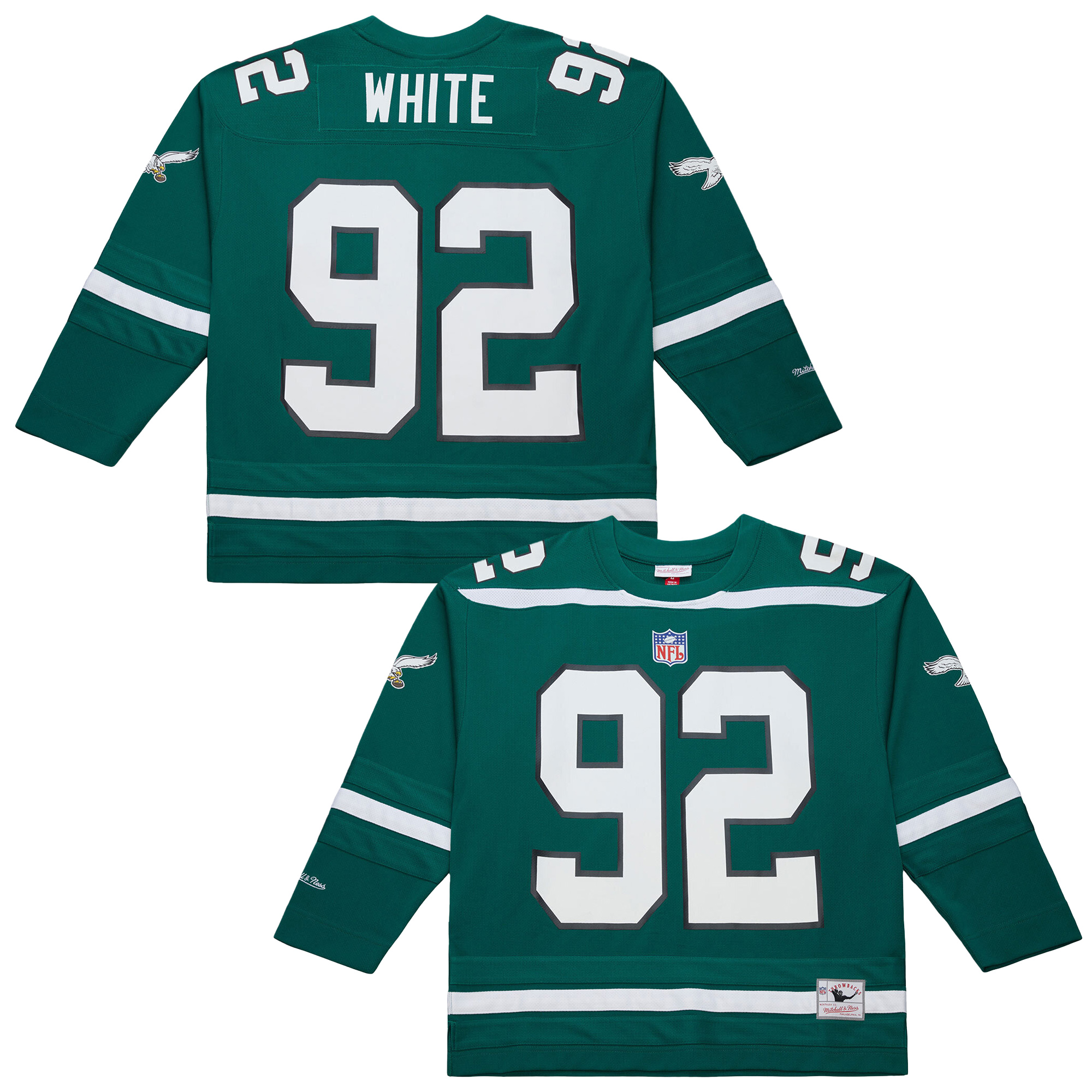 Herren Mitchell & Ness Reggie White Kelly Green Philadelphia Eagles Maxxed Out Fashion Hockey-Trikot Image