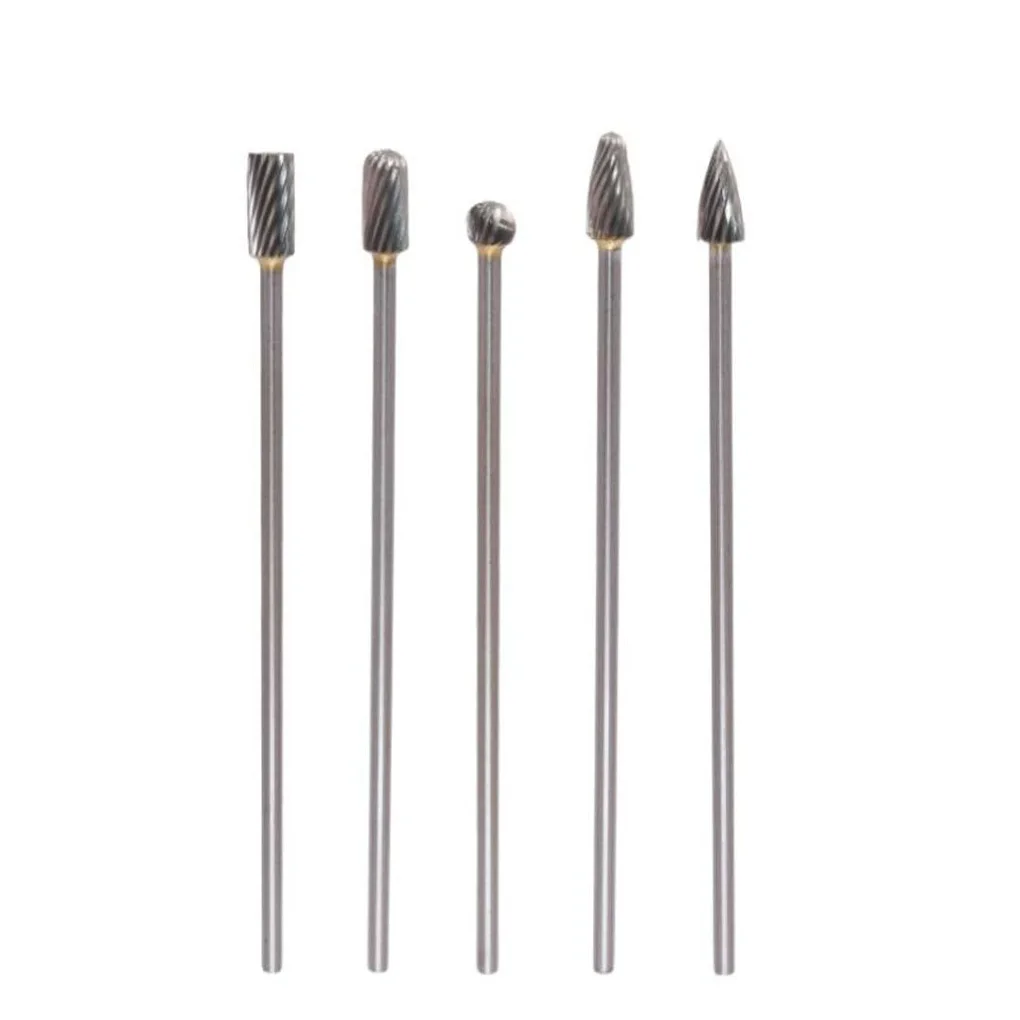 5 pz 3x6x100mm Lungo Singolo Taglio Carburo Solido Frese Rotanti Set Utensili Rotanti Frese Rotanti In Lega Dura Lima Rotante Testa di Lucidatura