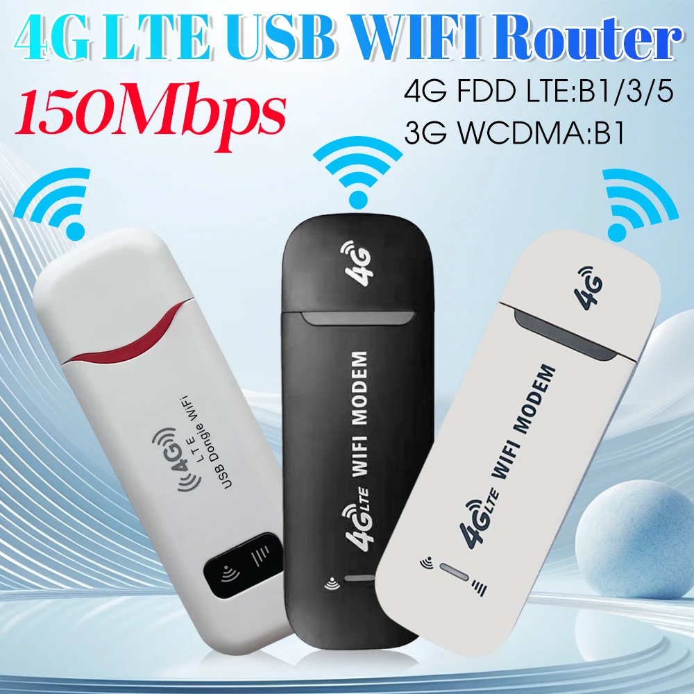 4G Mobiler WIFI-Router 150 Mbit/s 4G LTE Wireless USB Dongle Modem Stick Sim-Karte Pocket Hotspot WiFi Breitband für Home Office Image