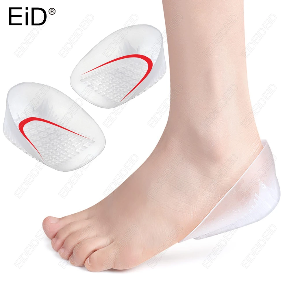 Weiche Silikon-Gel-Einlegesohlen, Fersensporn, Schmerzlinderung, Stoßdämpfung, atmungsaktive U-förmige Fersenpolster für Turnschuhe, Höhenerhöhungspolster Image