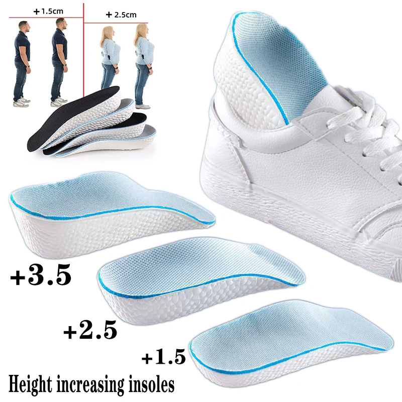 Höhe Erhöhen Einlegesohlen Männer Frauen Schuhe Flache Füße Arch Support Orthopädische Einlegesohlen Turnschuhe Ferse Lift Memory Foam Weiche Schuh Pads