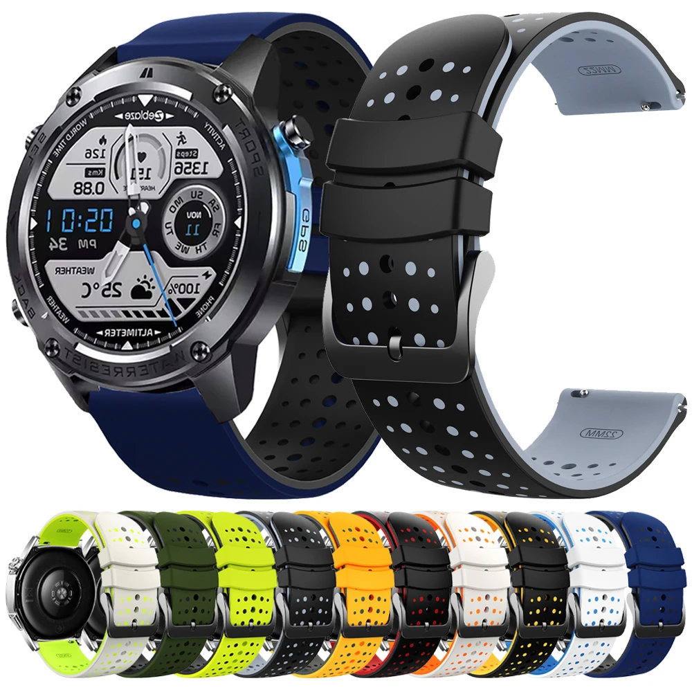 Für Zeblaze Stratos 2 Ultra Armbänder für Zeblaze Vibe 7 Pro/Ares 3 Pro/GTR 3 Pro/Btalk 3 Pro/Plus Armband 22 mm Silikonarmband Image