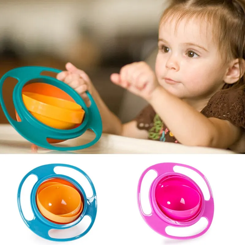 Universal Gyro Bowl 360 Grad Drehung auslaufs ichere Fütterung schalen für Baby Training Kinder Rotary Balance Neuheit Kreisel Image