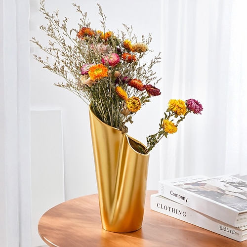 1 vaso in resina semplice e creativo a doppio foro, decorazione moderna per la casa, mobiletto per TV, composizione floreale, fiori secchi, decorazione per la casa, ingresso del soggiorno