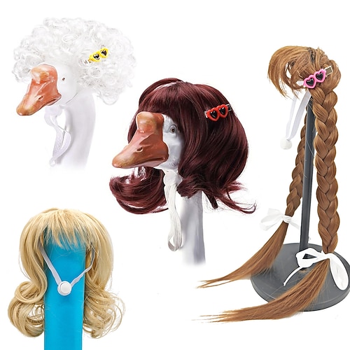 1 vestito da oca da veranda parrucche-corte festive set di costumi da oca riccia, parrucche a tema per decorazioni natalizie per cortile, patio e giardino