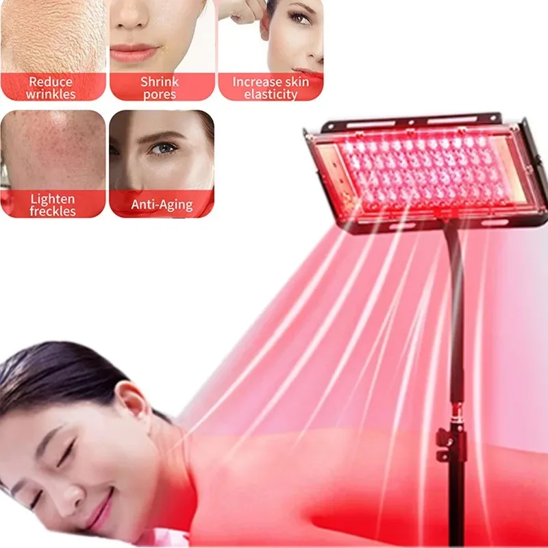 Rotlichttherapielampe, Infrarot-Lichttherapie, Rotlichtgerät mit verstellbarem Ständer, 660 nm, 850 nm, Lichtgerät für die Körperpflege Image