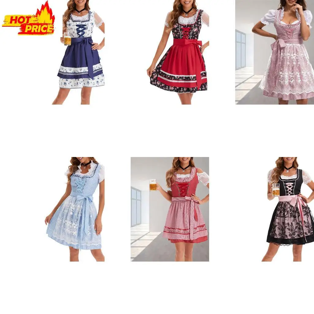 Deutsche bayerische Bieroutfits für Halloween -Party Frauen Oktoberfest Kostüme Image