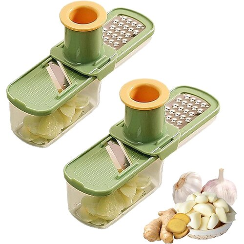 Tritatutto, affettatrice e tritaaglio 3 in 1 tritacarne, robusto robot da cucina in plastica con manico blocco compatto, multiuso per aglio, verdure, carne, formaggio